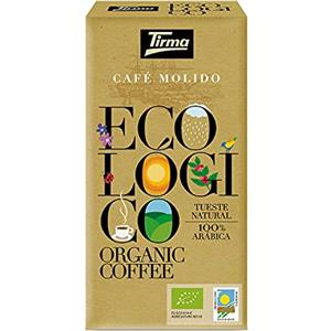 Tirma Caffè macinato biologico 250 g, 100% arabica, caffè spagnolo di alta qualità, sapore ricco, ad alto contenuto di antiossidanti, per caffettiere/caffettiera, caffettiera, filtro, versare,