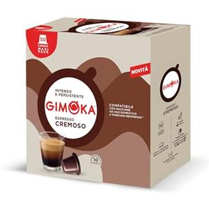 Gimoka, Espresso Cremoso, Intensità 10/13, 50 Capsule Compatibili con Sistema Nespresso, Dolce ed Equilibrato, Note di Nocciola e Frutta Secca, Aroma Morbido e Avvolgente