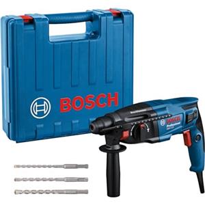 Bosch Professional Martello perforatore GBH 2-21 (con SDS plus, incl. 3 punte SDS plus (6/8/10 mm), impugnatura supplementare, panno, asta di profondità, in valigetta)