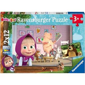 Ravensburger - Puzzle 2x12 Pezzi Masha e Orso | Puzzle Bambini 3 Anni | Dimensioni Di 26x18 Cm | Regalo Bambino 3 Anni | Regalo Originale