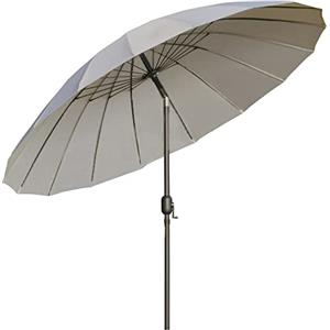 Outsunny Ombrellone da Giardino 2.5x2.5 m Inclinabile con Manovella, Ombrellone da Esterno con 18 Stecche in Metallo e Poliestere 160g/㎡, per Cortile, Terrazza e Balcone, UV30+, Grigio Chiaro
