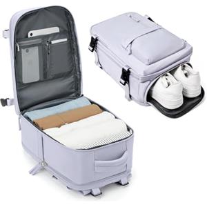 BJLFS Borse da Cabina per Ryanair 40×20×25 Bagaglio a Mano Easyjet Borsa Zaino da Viaggio, Zaino da trekking,Zaino Casual per laptop,Viola