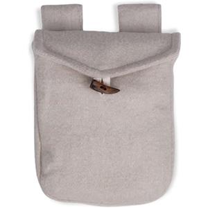 HEMAD Marsupio medievale in feltro di lana con bottone corno modello: Widia, beige