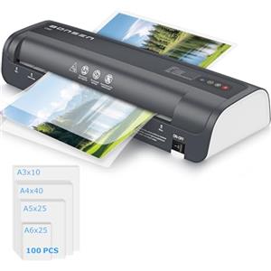 BONSEN Plastificatrice A3 con Tecnologia Anti-Blocco, 100 Fogli (50 x A4, 25 x A5, 25 x A6), Controllo di Temperatura NTC Preciso, 13 Pollici Plastificazione Rapida per Casa, Scuola e Ufficio, L3402