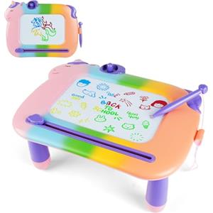 OFFCUP Lavagna Magnetica per Bambini 4 Colori Cancellabile Magnetica con Timbri Magnetici e 1 Penna Giochi Bambini 3 4 5 Anni Lavagnetta Magica Regalo per Bambine(Unicorno)