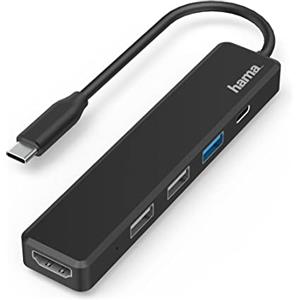 Hama - Hub USB Type C 3.2 Gen 1/3 porte USB A, 1 porta USB Type C, 1 porta HDMI, Ultra HD 4K