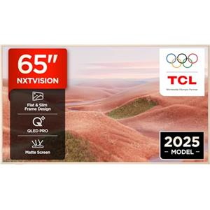 TCL A300W QLED 4K Ultra HD da 65 pollici NXTVISION, 4K HDR PRO, display opaco, Smart TV supportata da Google TV (Dolby Vision IQ e Atmos, Motion Clarity Pro a 144 Hz)