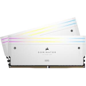 CORSAIR DOMINATOR TITANIUM RGB DDR5 RAM 32GB (2x16GB) 6000MHz CL30-36-36-76 1.40V AMD EXPO Intel XMP 3.0 Memoria per Computer - Bianco (CMP32GX5M2B6000Z30W)