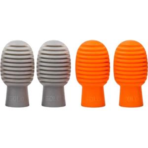 Ebksqs Set di 4 bacchette per batteria per batteria acustica ed elettronica, 2 paia (grigio/arancione), dimensioni 5A con punte in nylon per precisione