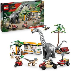 LEGO Jurassic World Alla Ricerca del Raptor e del Titanosauro - Con 2 Figure di Dinosauro Giocattolo, un Fuoristrada, una Moto e 3 Minifigure - Regalo per Bambini e Bambine da 7 Anni in su - 76973