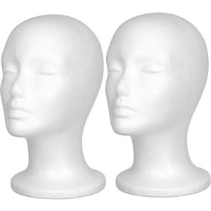 Hotainoys Testa per parrucca da 2 pezzi, testa in polistirolo liscia e realistica con fondo antiscivolo, supporto per parrucca ben riempito per cappelli, maschere, posticci, testine in polistirolo per parruc