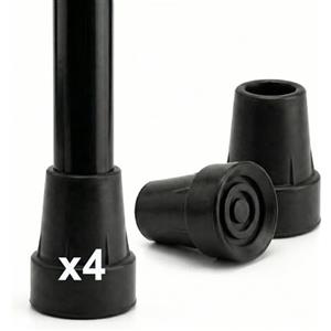 PEPE Mobility Gommini per Stampelle e Bastoni Antiscivolo (x4, Tubo 21-22 mm), Puntali in Gomma di Ricambio per Deambulazione Sicura
