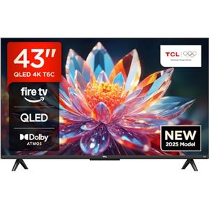TCL 43T6C 43'' QLED TV 4K HDR, Fire TV (Smart tv con Dolby Vision e Atmos, HDR10+, Premi e Chiedi ad Alexa)