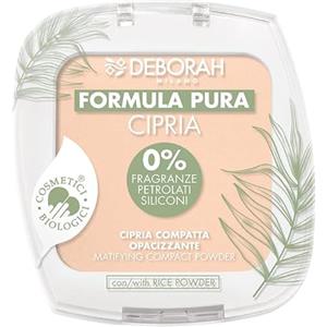 Deborah Milano - Cipria Compatta Opacizzante BIO Formula Pura, Ingredienti Naturali e Biologici, Finish Matte, Texture Leggera e Vellutata, Senza Parabeni, Siliconi, Fragranze, Colore: Beige 2, 10 g