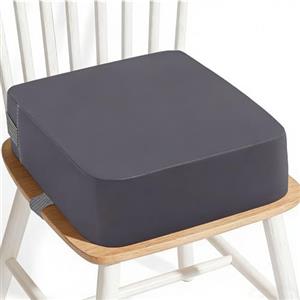 Veebmys Rialzo Sedia Bambini 8cm, con 2 Cinghie di Sicurezza Anti-Scivolo, Protezione Lavabile, Portatile in Schiuma ad Alta Densità, per Mangiare, Suonare il Pianoforte, Viaggi (Grigio)