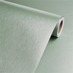 Livelynine Pellicola Adesiva Acciaio Inox Verde Chiaro Carta Adesiva per Mobili Cucina Metallo Paraschizzi Cucina Adesivo Muro Adesivi per Frigorifero Lavastoviglie Carta da Parati Verde 40CMx2M