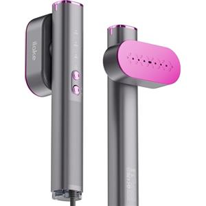iLAKE Piastra a vapore per vestiti, 100 - 240 V Dual Voltage Travel vapore, 1000 W e 120 ml, per viaggi d'affari a casa, grigio siderale