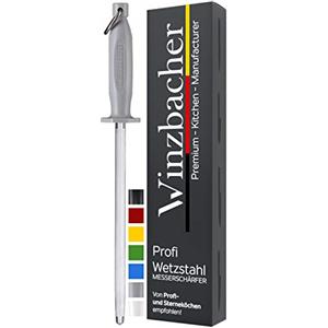 Winzbacher [39 cm), affilacoltelli professionale, in acciaio speciale temprato, affilacoltelli, impugnatura ergonomica Soft Touch con protezione per le dita