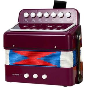 Sunydog Mini fisarmonica a 7 tasti, 2 bassi, in ABS, strumento musicale per principianti, leggero, con pulsanti, fisarmonica, coordinazione occhio-mano, performance palcoscenico (viola)