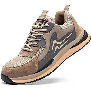 Rona Shoes Scarpe Antinfortunistiche Scarpe da Lavoro Antinfortunistiche Comode Leggere Comode Uomo Donna Beta Brown EU 46