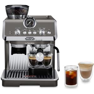 De'Longhi La Specialista Arte Evo EC9255.T Macchina per Caffè in Chicchi Manuale con Funzione Cold Brew, Montalatte Manuale My Latte Art, Incluso Kit da Barista, Controllo Temperatura, 1450W, Titanio
