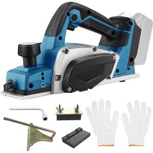 Ayolofei Pialla Elettrica per Legno, Pialla Senza Fili Compatibile con Makita 18V Batteria, 15000RPM Piallatrice per Lavorazione del Legno di Porte e Mobili di Casa(Senza Batteria o Caricabatterie)