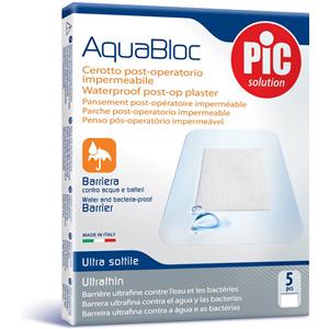 PIC Aquabloc Cerotto Impermeabile Antibatterico 10x15 cm - 5 Pezzi