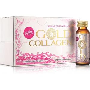 Gold Collagen Pure - Integratore Liquido per Pelle Sana, 10 Flaconcini da 50ml con Collagene e Vitamine