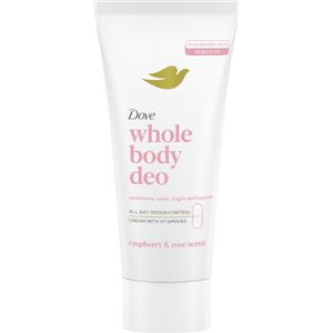 Dove Whole Body Deo Crema 75ml - Deodorante per Tutto il Corpo con Profumo di Lamponi e Rosa, Protezione fino a 72 Ore