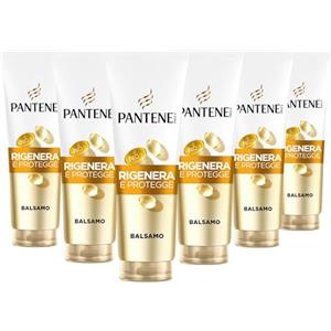 Pantene Pro-V Rigenera E Protegge Balsamo 6x230ml per Capelli Deboli, Secchi e Danneggiati, Balsamo Quotidiano Leggero, Non Unge, Con Pro-Vitamina B5 e Miscela di Nutrienti, Active Nutri-Plex