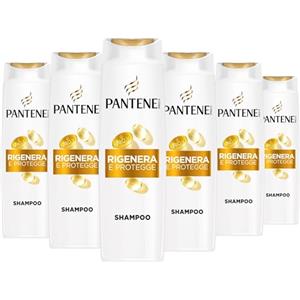 Pantene Pro-V Shampoo Rigenera E Protegge Capelli Deboli, Secchi, Danneggiati. Protegge i Legami del Capello. Senza Siliconi, Olio Minerale e Coloranti. Active Nutri-Plex 6x300ml