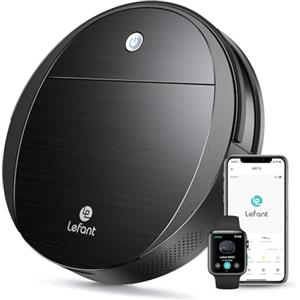 LEFANT M213 Robot Aspirapolvere Lavapavimenti mini,2200pa forte aspirazione,6D Sensore di Collisione,Ideale per peli di animali domestici, Moquette e Pavimento duro, Nero