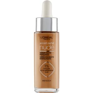 L'Oréal Paris Accord Parfait Nude - Siero Colorato Rimpolpante 4-5 Medium con 1% di Acido Ialuronico, Texture Leggera e Finish Naturale