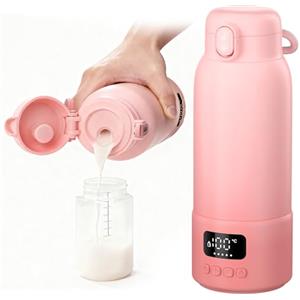 ZOOAOXO Scaldabiberon Portatile Senza Fili: Scalda Biberon Neonato Riscaldamento Rapido e Lunga Durata della Batteria 2 Modalità per Latte Materno e Acqua 500ml per Tutto il Giorn