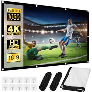 GOEDCH 120 Zoll 16:9 HD 4K Schermo Videoproiettore: Portatile Pieghevole Esterno Schermo, Schermo di Proiezione Murale, Doppio Lato Anti-Pieghe Proiezione, Schermo di Proiezione per Home Cinema e