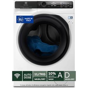 Electrolux EW8W7117GCQ Lavasciuga serie 800 UltraCare, Autodose, 11 kg Lavaggio, 7Kg asciugatura, SmartSelect con Display dinamico, Programma Vapore Refresh, Programma UltraQuick 49min, Classe A/D