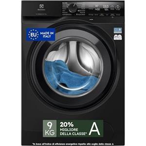 Electrolux Lavatrice Frontale Serie 700 SteamCare EW7F49DG, 9 kg, Classe A, Programma Vapore Refresh, Tecnologia SensiCare+ - Lavaggio preciso e rapido, QuickCare 69 min, CareDrum, 72 dB, Nero