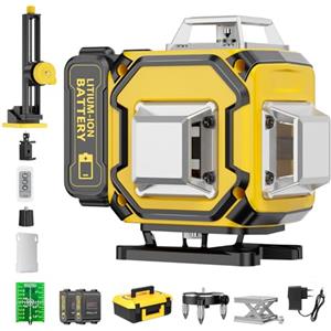 Bogseth Livella Laser Autolivellante 16 Linee, 4 X 360 °Livello Laser Autolivellante Blu, 2 x Batterie, Autolivellante, Supporto rotante, Telecomando Cabina di rilevamento