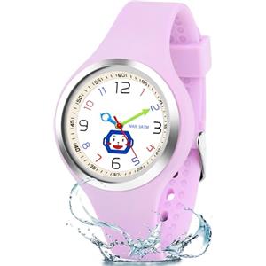 GUUMUXIN Orologio Bambino, Orologio Educativo con Lancette per Bambini, Quadrante Multicolore con Scale Chiare, Con Cinturino Morbido, Adatto a Ragazzi e Ragazze dai 5-16, Facile da Leggere e Imparare