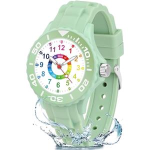 GUUMUXIN Orologio Bambino, Orologio Educativo con Lancette per Bambini, Quadrante Multicolore con Scale Chiare, Con Cinturino Morbido, Adatto a Ragazzi e Ragazze dai 5-16, Facile da Leggere e Imparare