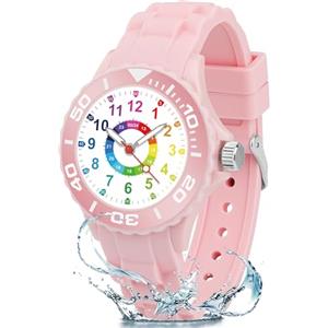 GUUMUXIN Orologio Bambino, Orologio Educativo con Lancette per Bambini, Quadrante Multicolore con Scale Chiare, Con Cinturino Morbido, Adatto a Ragazzi e Ragazze dai 5-16, Facile da Leggere e Imparare