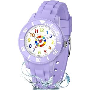 GUUMUXIN Orologio per Bambino, Orologio Educativo con Lancette per Bambini, Quadrante Multicolore con Scale Chiare, Con Cinturino Morbido, Adatto per Ragazzi e Ragazze, Facile da Leggere e Imparare
