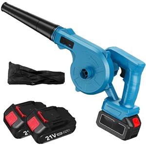 Voltix Soffiatore Aspiratore a Batteria 21V con 2 Batterie e Caricabatteria, Soffiatore Elettrico per Foglie 2 in 1, Potente e Leggero per Giardino, Cortile e Terrazzo