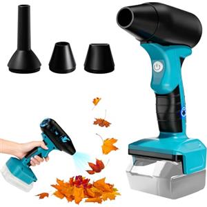 Behogan Soffiatore per foglie a batteria Makita da 18 V, 130000 giri/min, ventilatore elettrico portatile con ugello e tubo di prolunga, soffiatore per foglie, soffiatore, mini jet Dry Blower, ventola