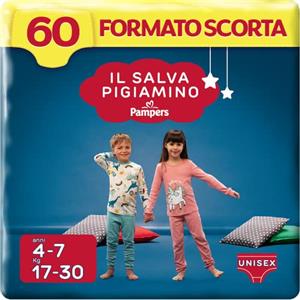 Pampers Il Salva Pigiamino 4-7 anni, Taglia S/M (17-30 kg), Enuresi Notturna, Dispositivo Medico, Mutandina, 60 Pannolini Bambino