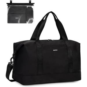 ECOHUB Bagaglio a Mano Easyjet 45x36x20, 30L Borsa Pieghevole da Viaggio, Borsone Palestra Uomo Donna con Tasca Impermeabile, borsa sportiva grande, Borse Aereo, Brevetto Pendente(Nero)