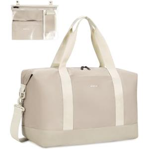 ECOHUB Bagaglio a Mano Easyjet 45x36x20, 30L Borsa Pieghevole da Viaggio, Borsone Palestra Uomo Donna con Tasca Impermeabile, borsa sportiva grande, Borse Aereo, Brevetto Pendente(Beige)