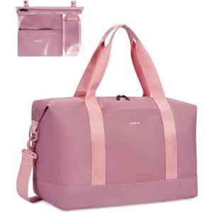 ECOHUB Bagaglio a Mano Easyjet 45x36x20, 30L Borsa Pieghevole da Viaggio, Borsone Palestra Uomo Donna con Tasca Impermeabile, borsa sportiva grande, Borse Aereo, Brevetto Pendente(Rosa)