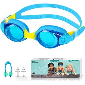 JATEKA Occhialini Nuoto Bambini Unisex Anti-Appannamento Occhiali per Bambina & Ragazzino, Onte nasale Anti-Appannamento, Anti UV, Mirror Lenti HD, Occhialini da Mare/Piscina 4-14