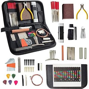 Qezodsx Kit di Strumenti per Chitarra 67 Pezzi per Configurazione, Regolazione e Riparazione dell'Intonazione, Kit di Manutenzione Chitarra per Chitarra Basso e UkuleLato